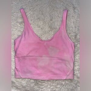 Lululemon align tank pink tie dye women’s 4 crop tank top dyed shelf bra lulu